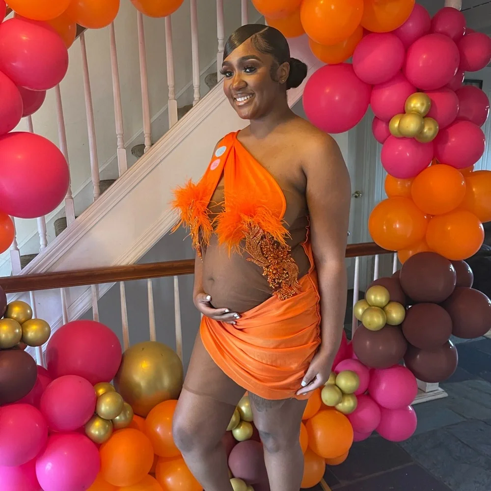 orange black tie dress MARGOT Scarf Neck Satin Maxi Dress